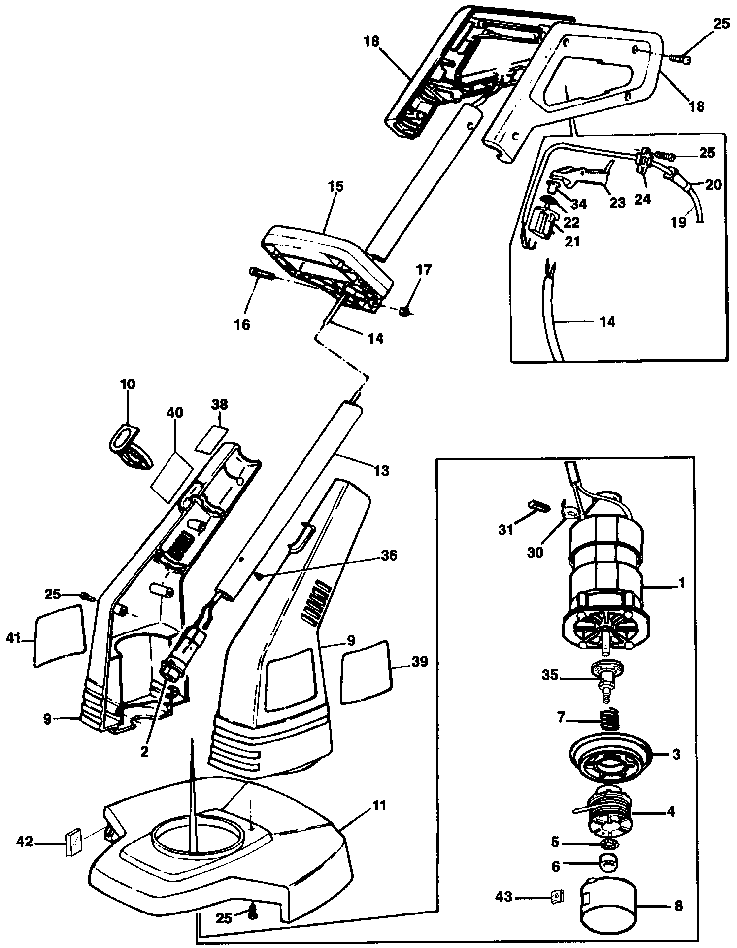 Page A Diagram and Parts List for GL400-B3 1 Black and Decker Trimmer